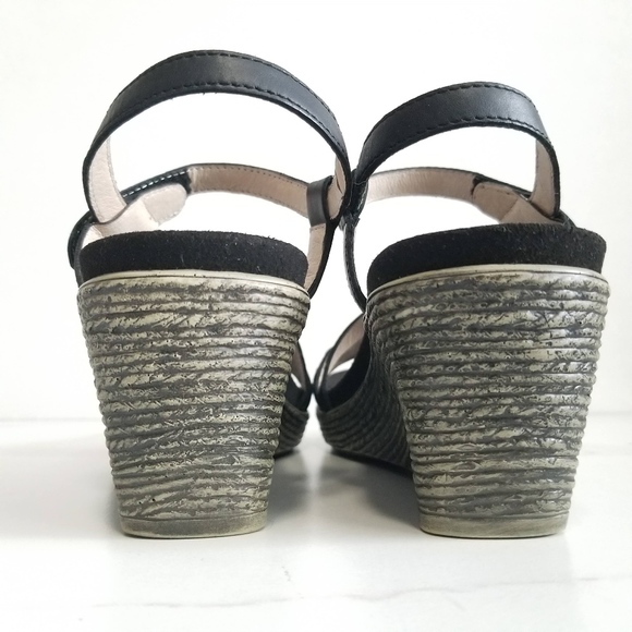 Umberto Raffini Oleander Wedge Heels Sandals Black - Picture 6 of 8